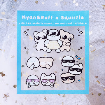 ⭑NEW⭑ Nyan&Ruff x Squirtle Clear Sticker